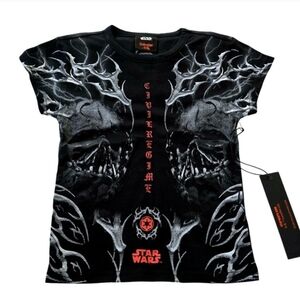 Civil Regime X Star Wars Ghost In The Machine Baby Tee Womens XS Black Graphic